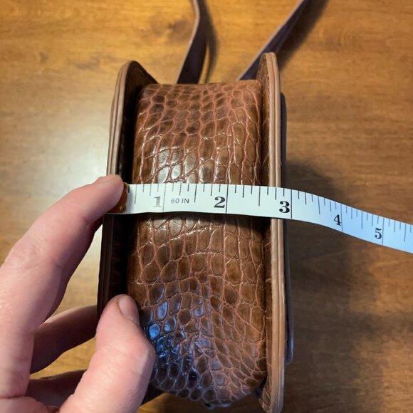 Urban Outfitters luxe saddle bag faux croc brown small - Picture 6 of 12